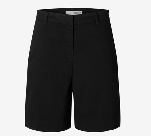 Selected Femme vienna high waisted wide short zwart